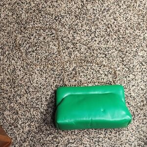 A New Day | Green Leather Retro Crossbody Purse With Gold Strap
